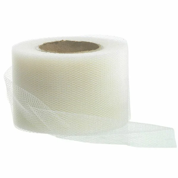 Geschenkband^DecoWoerner Tüllband, 50 Mm, 25 M, Creme weiß