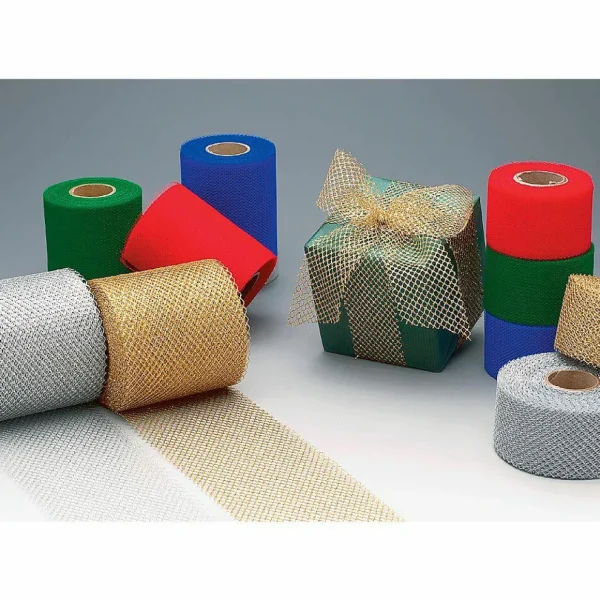 Geschenkband^DecoWoerner Tüllband, 100 Mm, 25 M, Dunkel grün