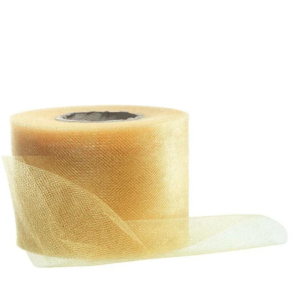 Geschenkband^DecoWoerner Tüllband, 50 Mm, 25 M, gold