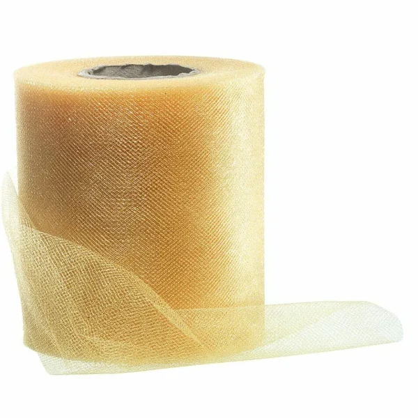 Geschenkband^DecoWoerner Tüllband, 100 Mm, 25 M, gold