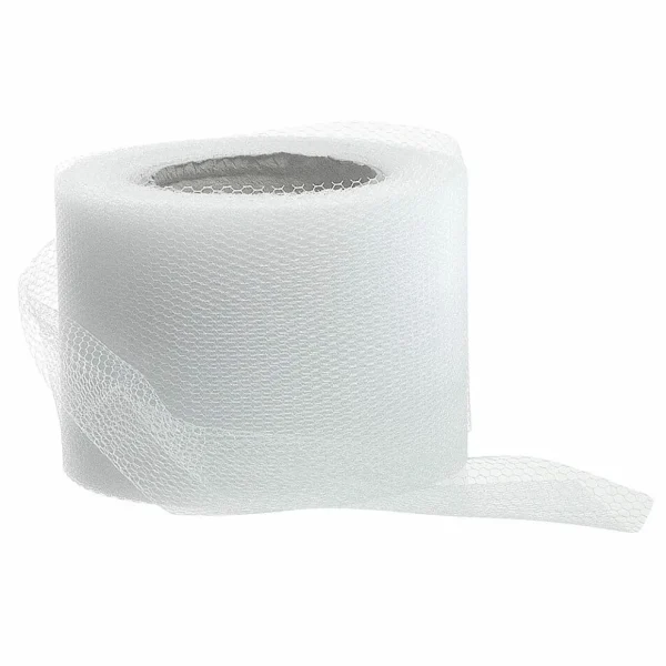 Geschenkband^DecoWoerner Tüllband, 50 Mm, 25 M, weiß