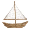 Sommerdeko^DecoWoerner Treib-Holz Deko-Segel-Schiff 45 X 44 X 5 Cm braun