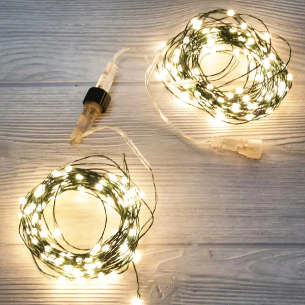 Weihnachtsbeleuchtung^DecoWoerner Trennbare XL LED-Draht-Lichterkette Für Außen, 200 LED, 20 M grün