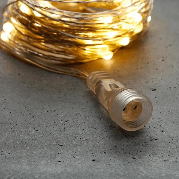 Weihnachtsbeleuchtung^DecoWoerner Trennbare XL LED-Draht-Lichterkette Für Außen, 20 M silber