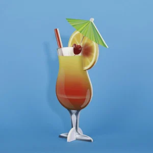 Sommerdeko^DecoWoerner Tropical Cocktail Display 50 Cm orange