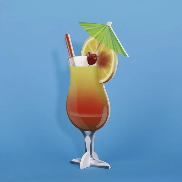 Sommerdeko^DecoWoerner Tropical Cocktail Display 50 Cm orange