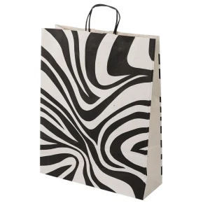 Go Green - Nachhaltige Geschenkverpackung | Geschenk- & Tragetaschen^DecoWoerner Umweltfreundliche Geschenk-Trage-Taschen In Zebra-Muster 50 Stück 12 X 26 X 34 Cm