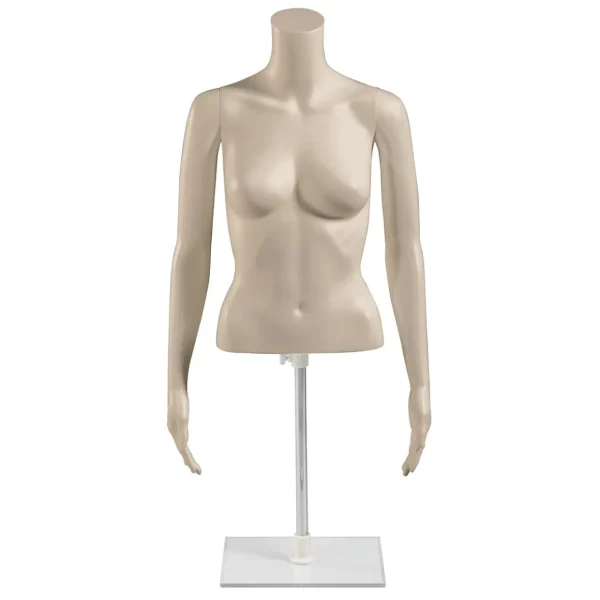 Schaufensterpuppen^DecoWoerner Umweltfreundlicher PE Damen-Torso, Hautfarbe Beige