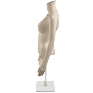Schaufensterpuppen^DecoWoerner Umweltfreundlicher PE Damen-Torso, Hautfarbe Beige