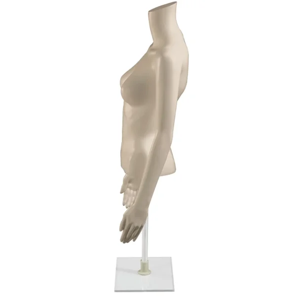 Schaufensterpuppen^DecoWoerner Umweltfreundlicher PE Damen-Torso, Hautfarbe Beige