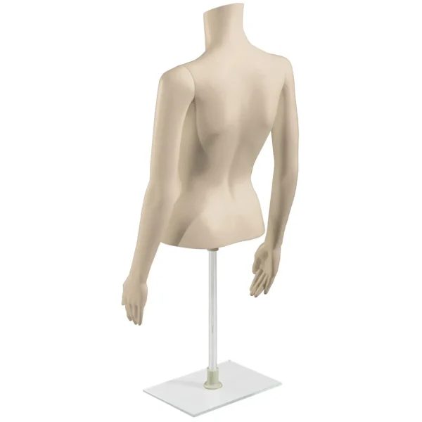 Schaufensterpuppen^DecoWoerner Umweltfreundlicher PE Damen-Torso, Hautfarbe Beige