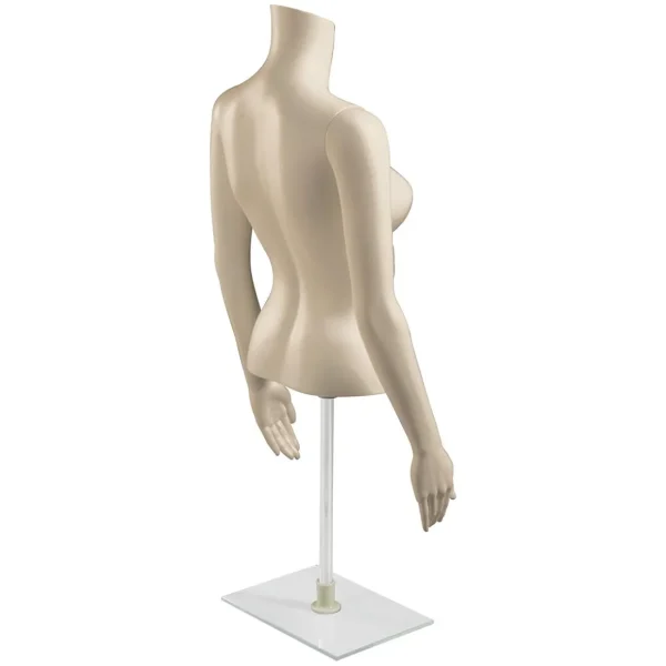 Schaufensterpuppen^DecoWoerner Umweltfreundlicher PE Damen-Torso, Hautfarbe Beige