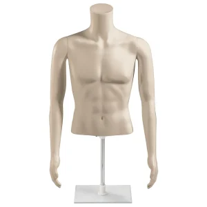 Schaufensterpuppen^DecoWoerner Umweltfreundlicher PE Herren-Torso, Hautfarben Beige