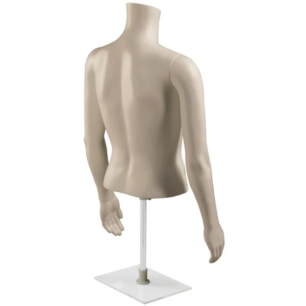Schaufensterpuppen^DecoWoerner Umweltfreundlicher PE Herren-Torso, Hautfarben Beige