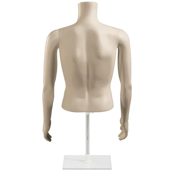 Schaufensterpuppen^DecoWoerner Umweltfreundlicher PE Herren-Torso, Hautfarben Beige