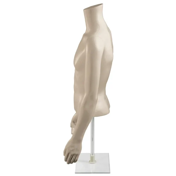 Schaufensterpuppen^DecoWoerner Umweltfreundlicher PE Herren-Torso, Hautfarben Beige