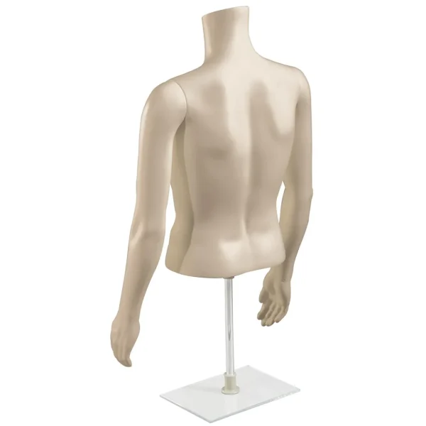 Schaufensterpuppen^DecoWoerner Umweltfreundlicher PE Herren-Torso, Hautfarben Beige