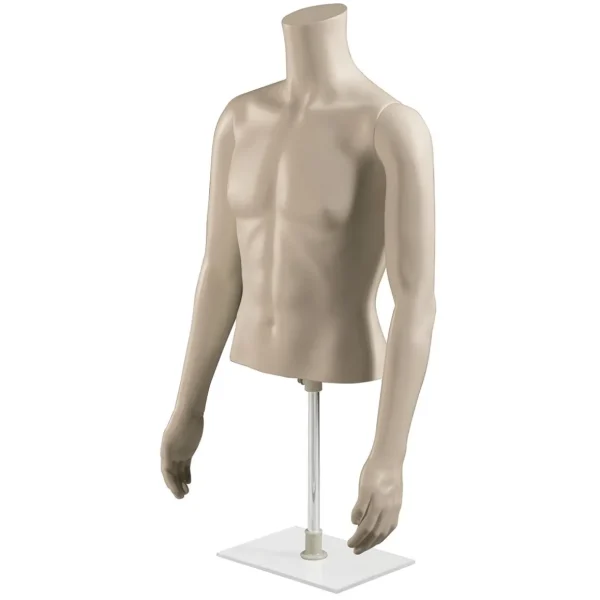 Schaufensterpuppen^DecoWoerner Umweltfreundlicher PE Herren-Torso, Hautfarben Beige