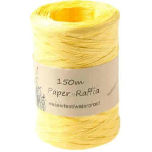 Geschenkband | Go Green - Nachhaltige Geschenkverpackung^DecoWoerner Umweltfreundliches Raffia-Band Aus Abbaubarem Material 7 Mm 150 M gelb