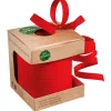 Geschenkband | Go Green - Nachhaltige Geschenkverpackung^DecoWoerner Umweltfreundliches Ringelband 10 Mm 100 M rot