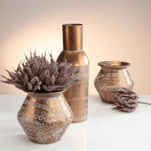 Pflanzengefäße & Dekorationshilfen^DecoWoerner Vase Kupfer Rund 22,8 Cm braun
