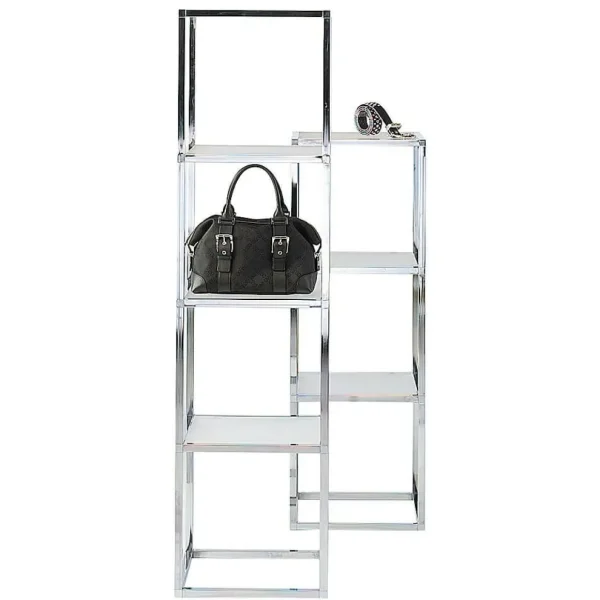 Warenpräsentation^DecoWoerner Verkaufsregal 146 Cm Hoch silber