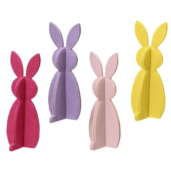 Osterdeko^DecoWoerner Vierer-Set Filz-Osterhasen, 40 Cm Hoch mehrfarbig