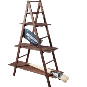 Warenpräsentation | Naturdeko^DecoWoerner Vintage Leiter-Regal , 150 Cm Hoch braun