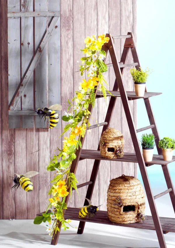 Warenpräsentation | Naturdeko^DecoWoerner Vintage Leiter-Regal , 150 Cm Hoch braun