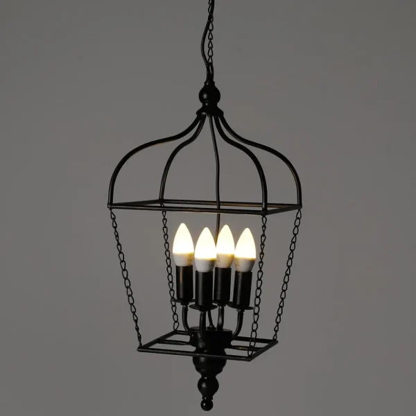 Deko-Licht^DecoWoerner Vintage Metall Hängelampe Mit Zuleitung Und Kette schwarz