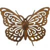 Dekotiere^DecoWoerner Vintage Schmetterling Mit Ausgestanztem Muster Wandhänger 4 X 20 X 23 Cm braun