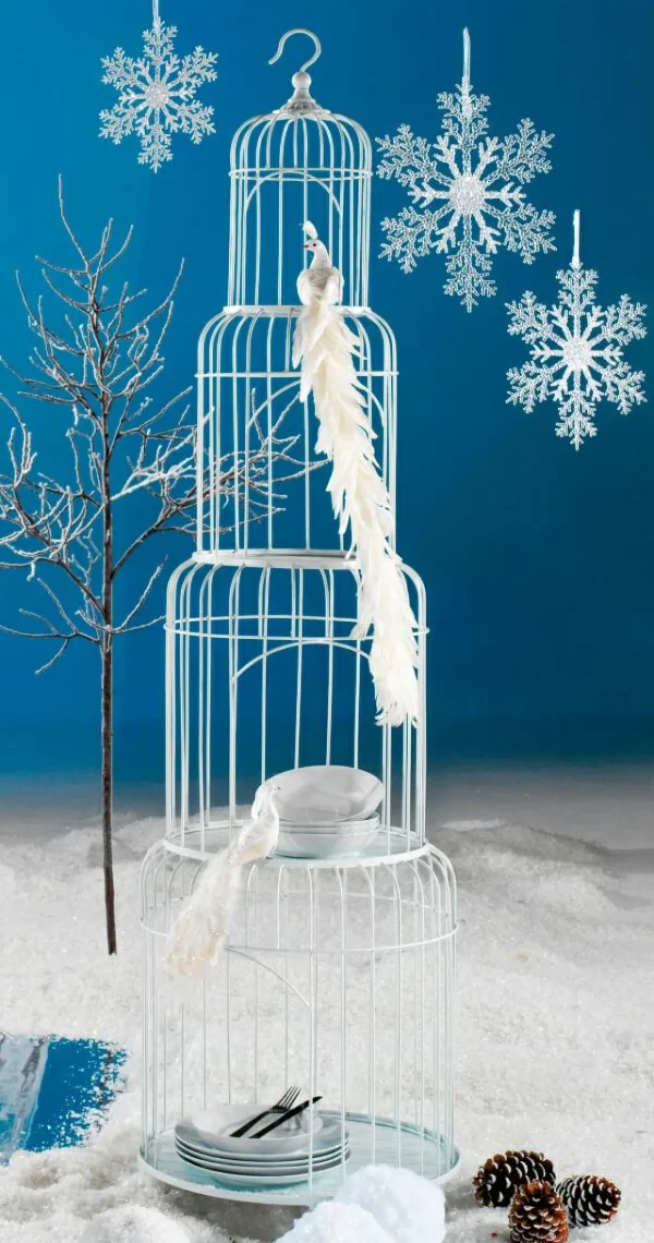 Frühlingsdeko^DecoWoerner Vogelkäfig-Regal, 185 Cm, weiß