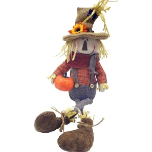 Herbstdeko^DecoWoerner Vogelscheuche Sitzend 50 Cm mehrfarbig