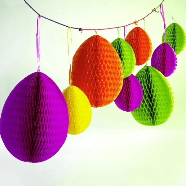 Osterdeko^DecoWoerner Wabenei Lila, 50 Cm orange
