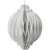 Weihnachtsfiguren^DecoWoerner Wabenpapier Deluxe Hängeornament Rund 15 Cm Ø weiß