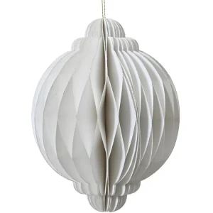 Weihnachtsfiguren^DecoWoerner Wabenpapier Deluxe Hängeornament Rund 15 Cm Ø weiß