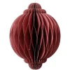 Weihnachtsfiguren^DecoWoerner Wabenpapier Deluxe Hängeornament Rund 11,3 Cm Ø rot