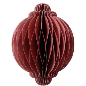 Weihnachtsfiguren^DecoWoerner Wabenpapier Deluxe Hängeornament Rund 11,3 Cm Ø rot