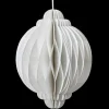 Weihnachtsfiguren^DecoWoerner Wabenpapier Deluxe Hängeornament Rund 6 Cm Ø weiß