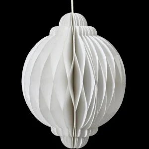 Weihnachtsfiguren^DecoWoerner Wabenpapier Deluxe Hängeornament Rund 6 Cm Ø weiß
