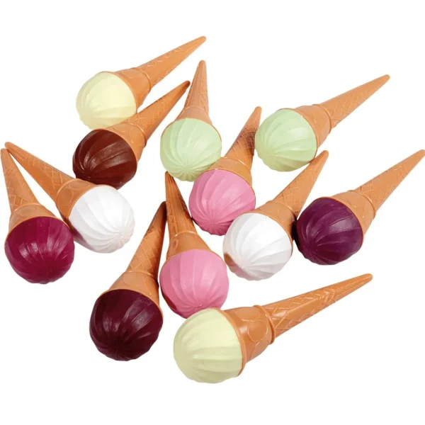 Schokolade & Eis^DecoWoerner Waffeleis Bunt Gemischt Lebensmittel-Attrappe, 12 Stück mehrfarbig