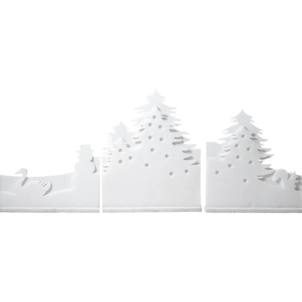 Winterdeko^DecoWoerner Wald-Silhouette Aus Watte 150 Cm Breit weiß