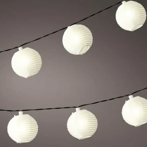Themen-Deko^DecoWoerner e Solar LED Lampion Lichterkette 450 Cm weiß
