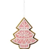 Weihnachtsfiguren^DecoWoerner Weihnachtsanhänger Lebkuchen Tanne 13 Cm 4 Stück rosa