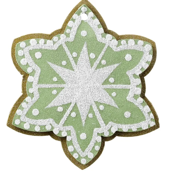 Weihnachtsfiguren^DecoWoerner Weihnachtsanhänger Lebkuchen Stern 14 Cm Ø 4 Stück grün