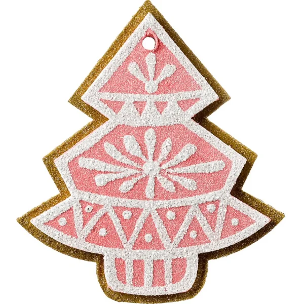 Weihnachtsfiguren^DecoWoerner Weihnachtsanhänger Lebkuchen Tanne 13 Cm 4 Stück rosa
