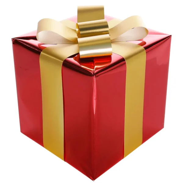Weihnachtsfiguren^DecoWoerner Weihnachtsgeschenk 20 Cm Mit Goldener Schleife rot