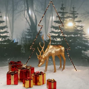 Weihnachtsfiguren^DecoWoerner Weihnachtsgeschenk 20 Cm Mit Goldener Schleife rot