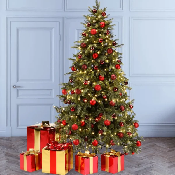 Weihnachtsfiguren^DecoWoerner Weihnachtsgeschenk 20 Cm Mit Goldener Schleife rot