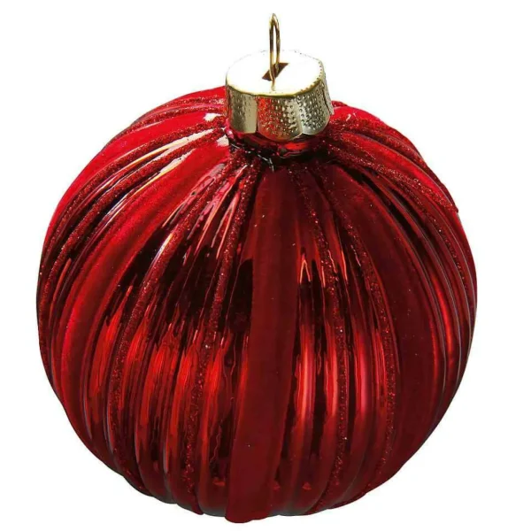 Weihnachtskugeln^DecoWoerner Weihnachtskugel Velvet , 8 Cm, 2 Stück rot